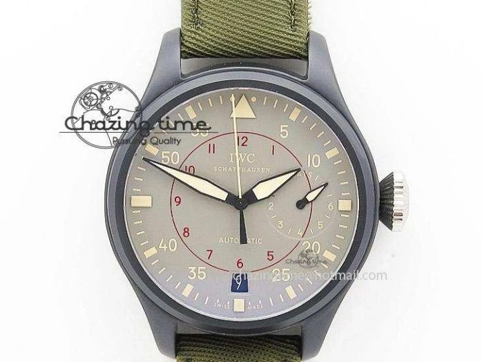 MIROTIME 0126 Big Pilot Real PR 48mm IW501902 Real Ceramic ZF 1:1 Best Edition On Green Nylon Strap A51111 V Durable 7249